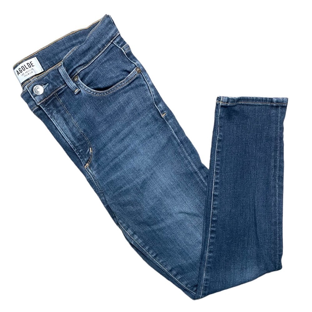 AGOLDE Medium Wash Skinny Leg Denim Jeans Size 27 Ankle Length Casual - Picture 4 of 12